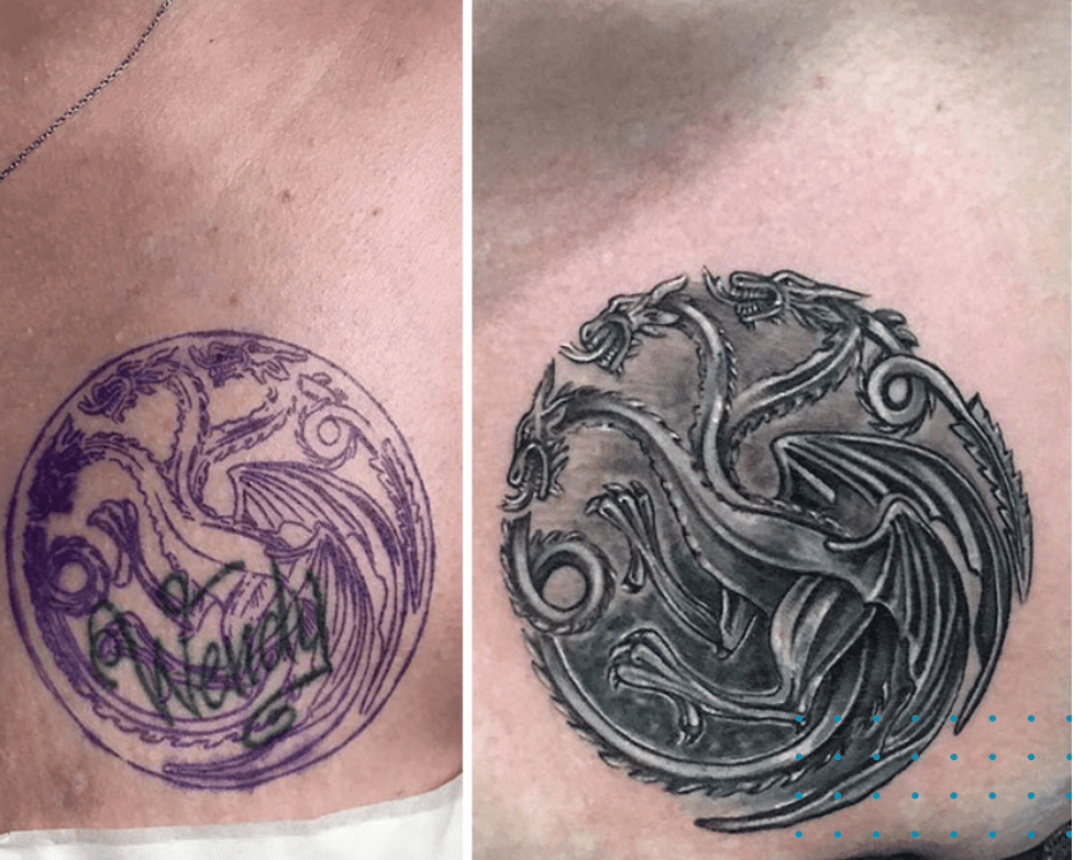 Dragon up tribal tattoo cover 60 Amazing