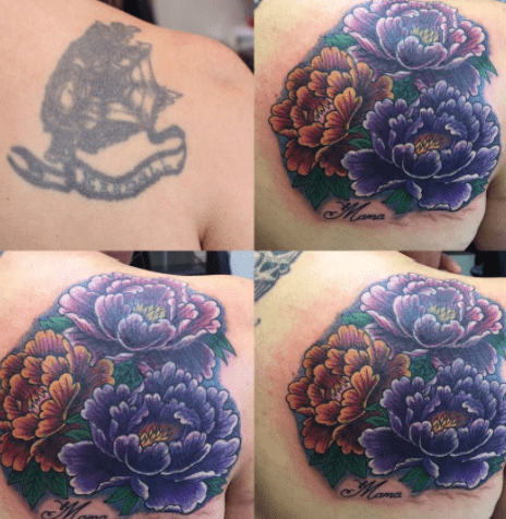Rose Tattoos On Shoulder Blade