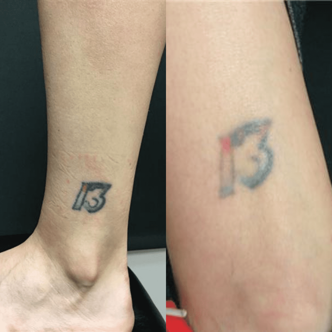 Friday the 13th tattoo, ankle tattoo, 13 tattoo