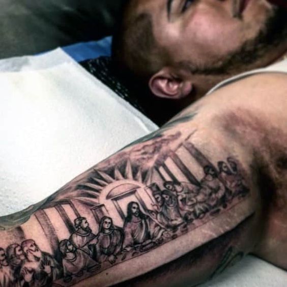 lion tattoo on bicep | Bicep tattoo, Lion tattoo, Tattoos
