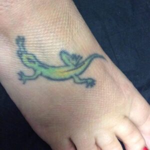 tattoo removal before and after Green Gecko Tattoo on Foot